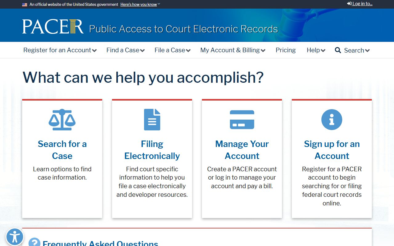 Carlisle County court dockets PACER federal records page