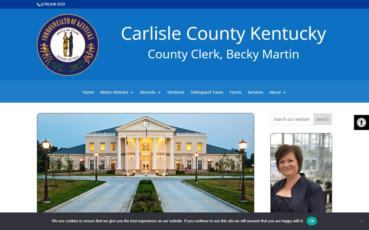 Carlisle County Court records County Clerk services home page