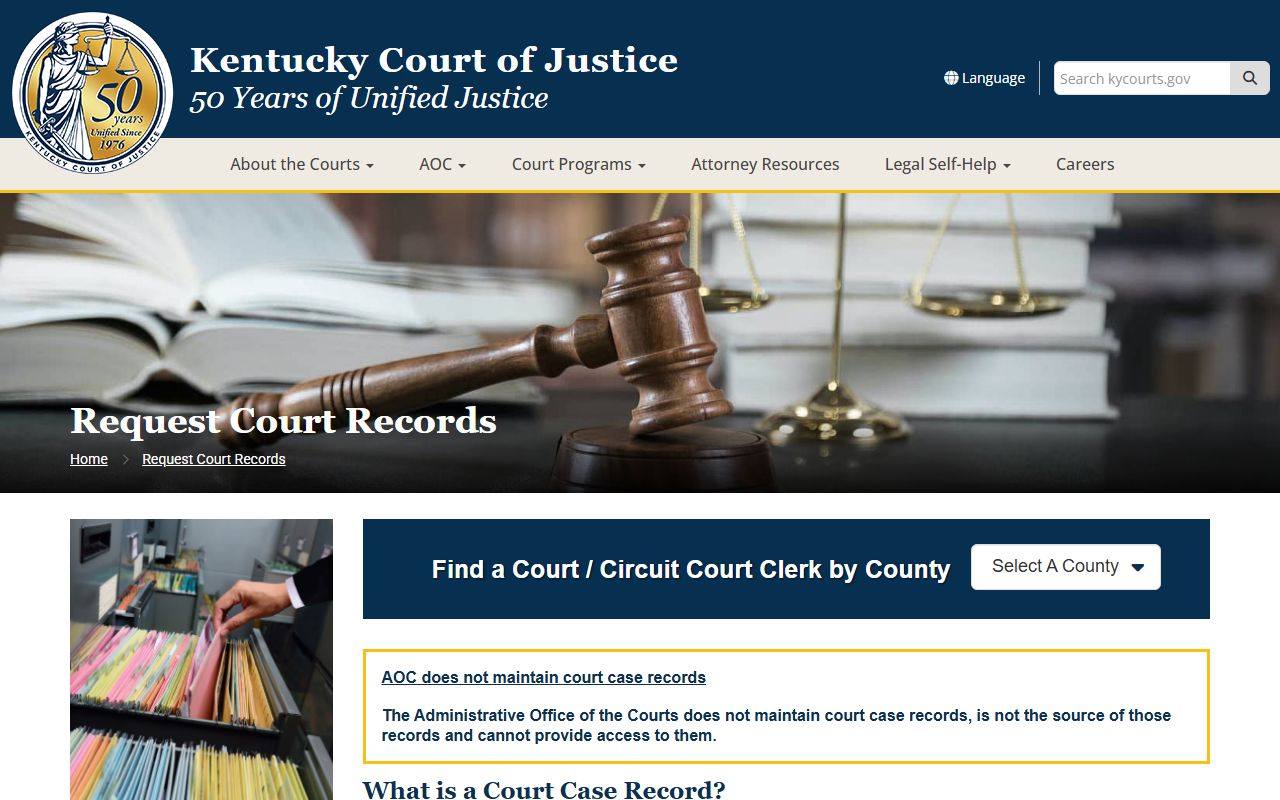 Carlisle County Court records KCOJ request court records instructions