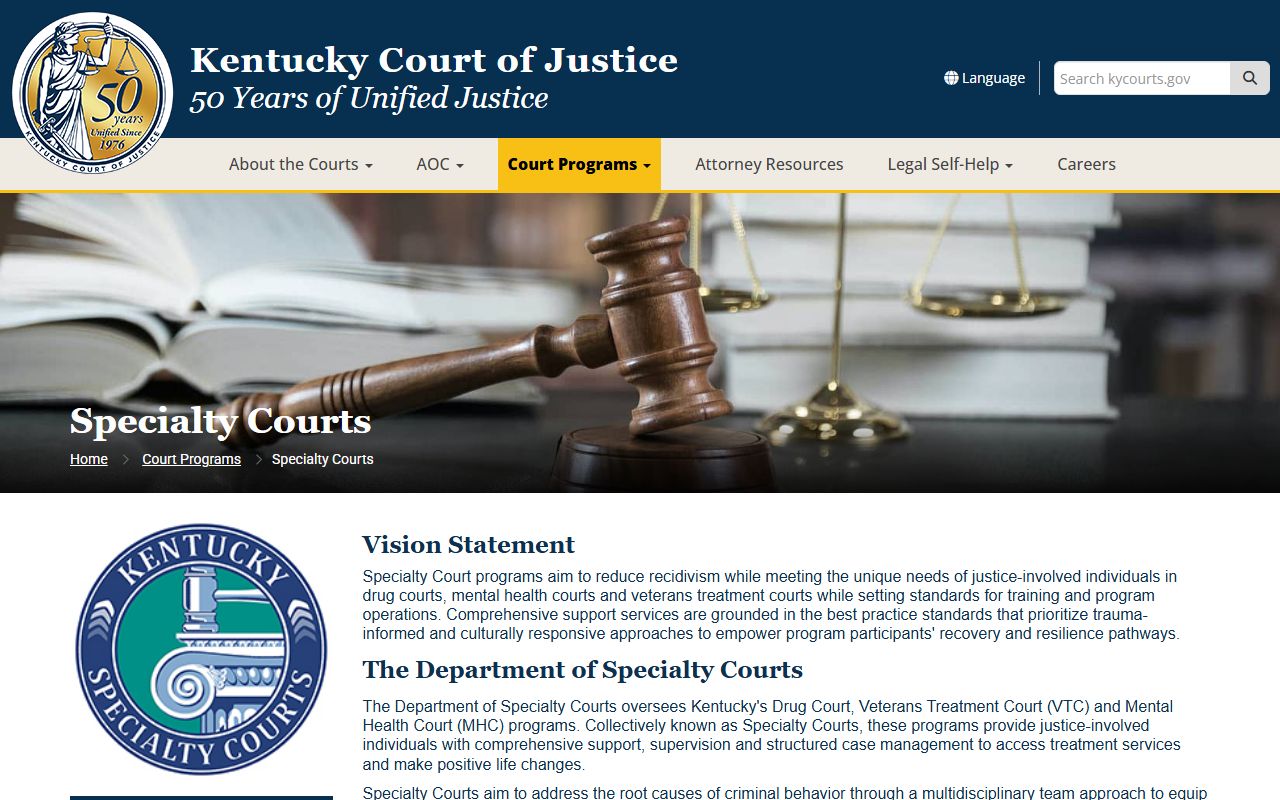 Carlisle County traffic court records and Kentucky Court of Justice specialty courts