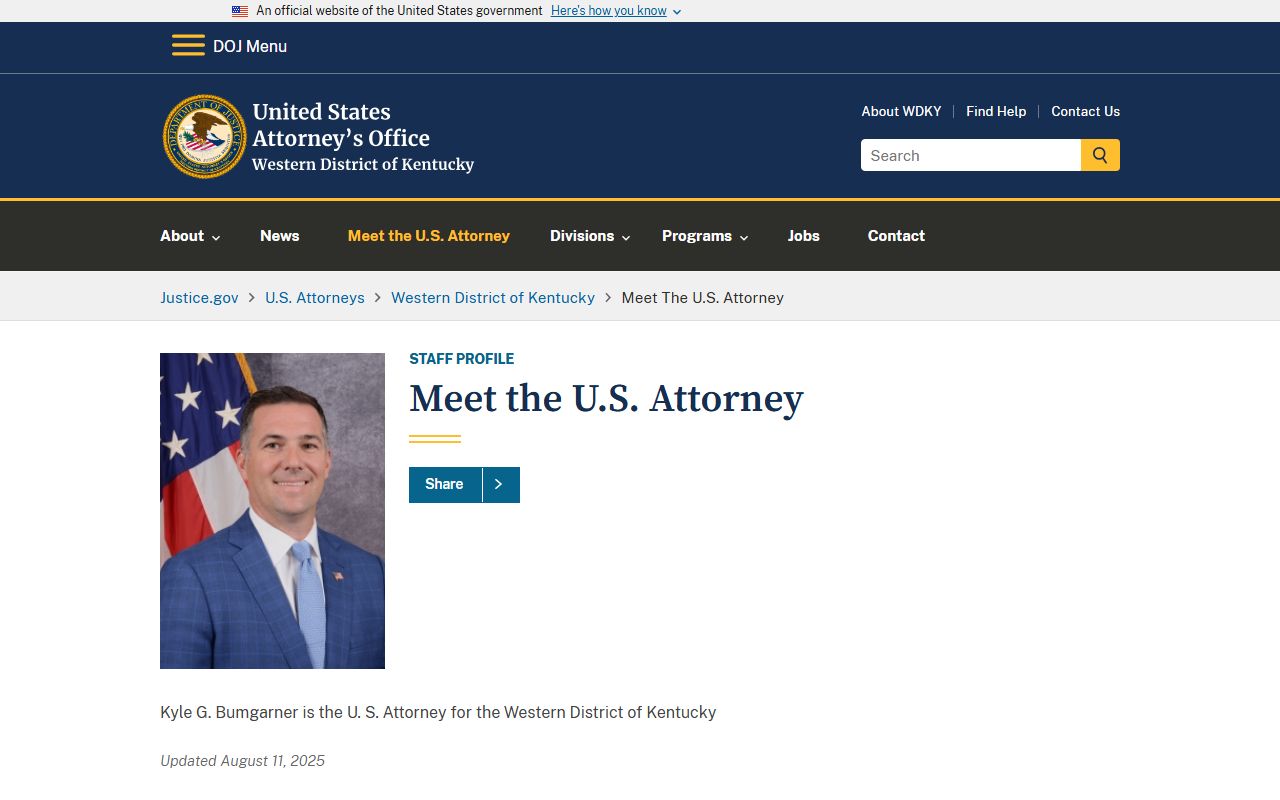 Carlisle County warrant records and U.S. Attorney contact information